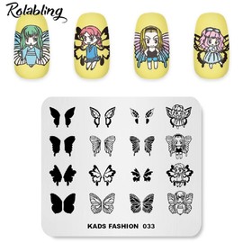 Rolabling Nail Art Stamping Plates Butterfly Pattern Cute Stamping Templates Nail Plate Template Image Plate Stencil Nails Tool (FA033)