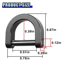 LHDOS Small Titanium Key Ring with Screw Shackle - Mini Titanium D Rings Car Keychain Ring for Home Car Keys - U Shape Horseshoe Clasp D Buckle Keys Organizer for Key Fob Tool (Grey)