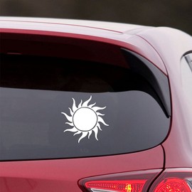 NBFU Sun Summer Beach Holiday 1 (White) (Set Of 2) Premium Waterproof Vinyl Decal Stickers For Laptop Phone Accessory Helmet Car Window Bumper Mug Tuber Cup Door Wall Decoration