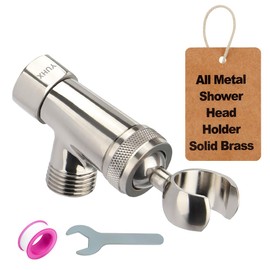 All Metal Shower Head Holder,Adjustable Handheld Shower Arm Bracket, Hand held Showerhead Mount B-Style Brushed Nickel
