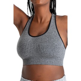 Truekind Racerback Sports Bras for Women, High Support Workout Tops for Women, Workout Bra Plus Size Light Heather Gray