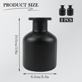 ZJIVQO Glasdiffusor-Fläschchen, Aromatherapie-Behälter, Duftdiffusor-Flaschen für DIY ätherisches Öl, Diffusor, Geschenk, Mattschwarz, 2 Stück