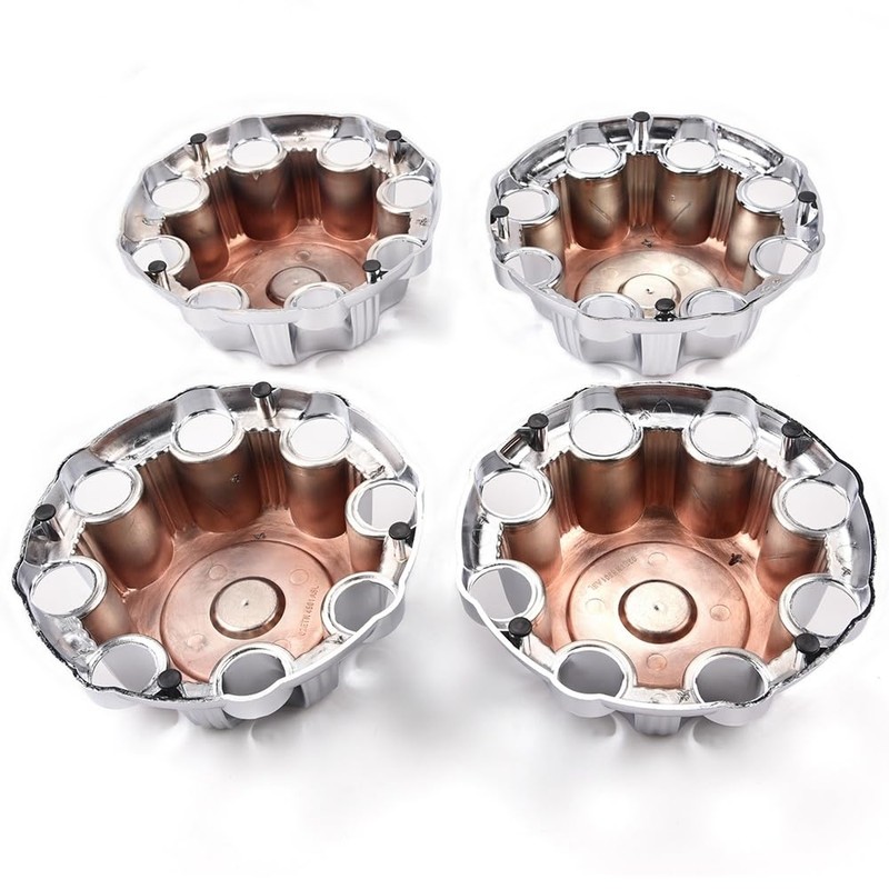 DOTCOM 8 Lug Wheel Hub Center Caps 4Pcs Fit Chevy