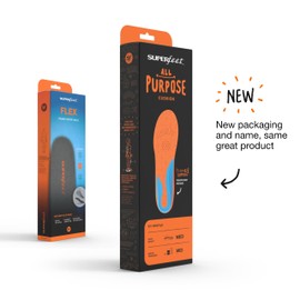 Superfeet All-Purpose Cushion Insoles - Trim-To-Fit Medium Arch Support Comfort Foam Inserts for Workout Shoes - Professional Grade - Men 5.5-7 / Women 6.5-8