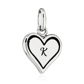 NKlaus Pendant Heart Letter 925 Silver 10 x 10 mm Alphabet from A to Z Small Var, Silver