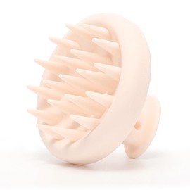 BEAUTLOHAS. Scalp Massager Shampoo Brush, Scalp Scrubber with Soft Silicone Bristles, Scrubber Scalp Exfoliator for Dandruff Removal，Hair Grouth,Wet Dry Hair Massager brush for All Hair (Beige)