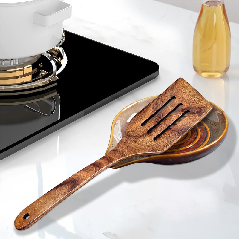 Spoon Rest for Stove Top, 6" Large Ceramic Spoon Holder