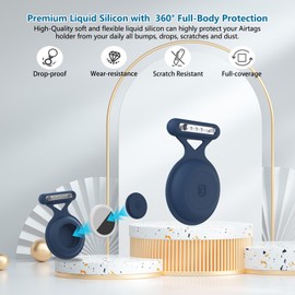 Aircawin for AirTag Holder Case with Brooch Pin,Waterproof Hidden AirTag Case Cover for Kids,Item Locator,Full Protective Anti Lost GPS Tracker Item Finder for Child/Kids/Elderly/Clothing-Blue