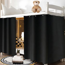 JAQWLL Bunk Bed Strong Blackout Top Bottom Bunk Black Bed Curtain Student Dormitory Dustproof Thickening Bed Curtains Privacy Canopy