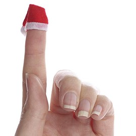 Package of 16 Sweet Red and White Felt Miniature Santa Hats for Holiday Crafts, Scrapbooking and Decorations (Size: 3/4" H x 1/2" Dia.)