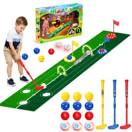 Kids Golf Toys Set for Toddler 3-6- Light Up Golf Putting Indoor Games