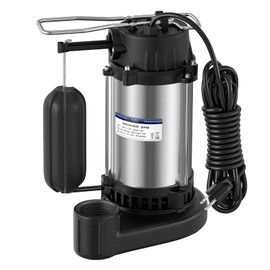 JUWO 1/3 HP Sump Pump Submersible, 4000 GPH Automatic Sump Pump with Vertical Float Switch for Basement, Stainless Steel Submersible Water Pump, NPT 1-1/2" Discharge