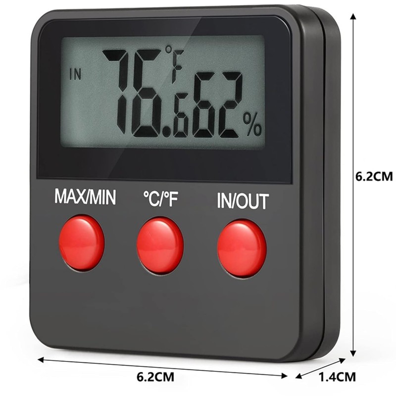 GERUI Digital Thermo/Hygrometer, Indoor Temperature Humidity Meter, Portable Hydrometer Moisture
