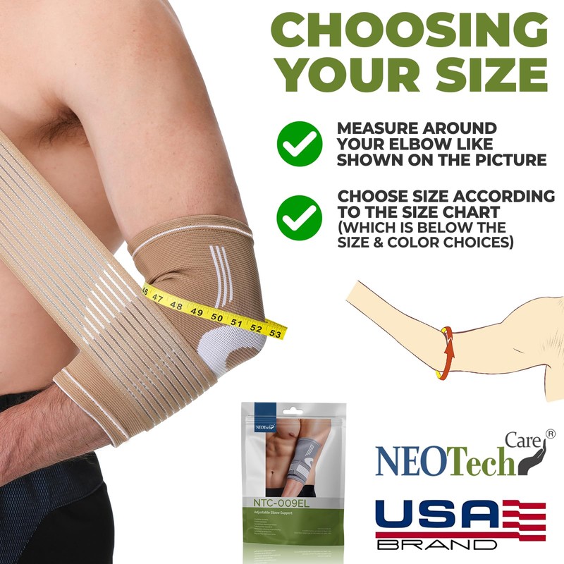 NeoTech Care Elbow Support Brace (Beige, Size M, 1 Unit)