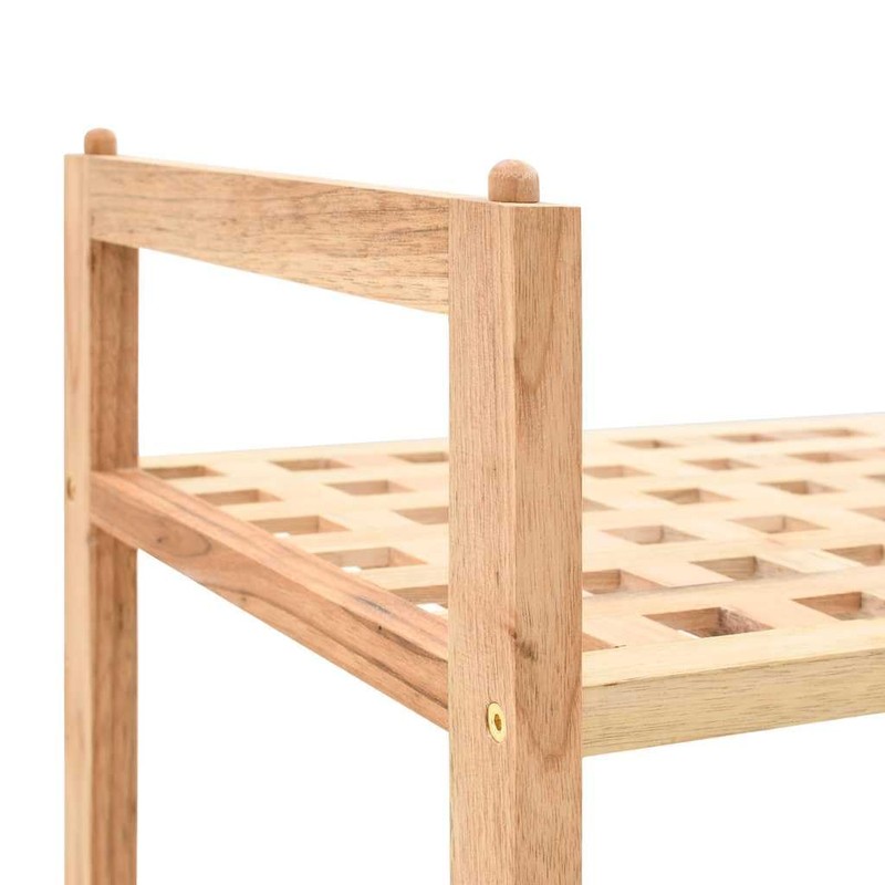 vidaXL Solid Walnut Wood Shoe Rack - 27.2"x10.2"x15.7" Beige 2