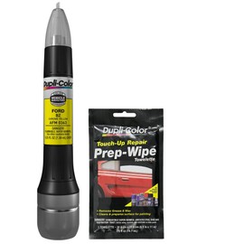 Dupli-Color AFM0363 Chrome Yellow Exact-Match Scratch Fix All-in-1 Touch-Up Paint for Ford Vehicles (BZ) Bundle with Prep Wipe Towelette (2 Items)