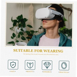 COLLBATH Adjustable Quick-Drying Vr Eye Mask Cover for Virtual Reality Headsets Breathable Sweat Protection Fits Head for Home Store Gaming