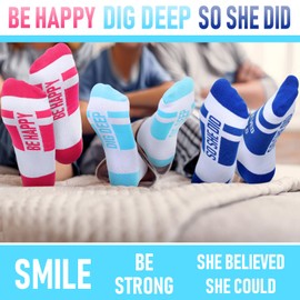 Suhine 6 Pairs Inspirational Athletic Running Sock Set Multicolored Inspirational Low Cut Socks Gifts for Women's Runner (Classic)