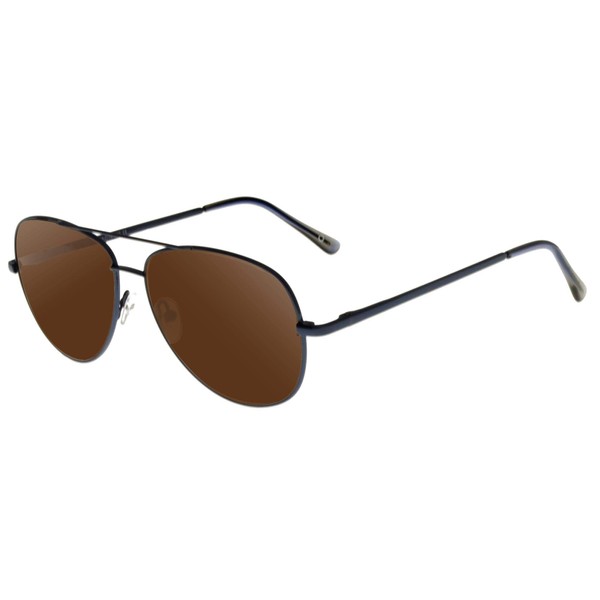 zerOne five Elvo Pilot Unisex Sunglasses Size 58/14/140, Azul / marrón oscuro, 58/14/140