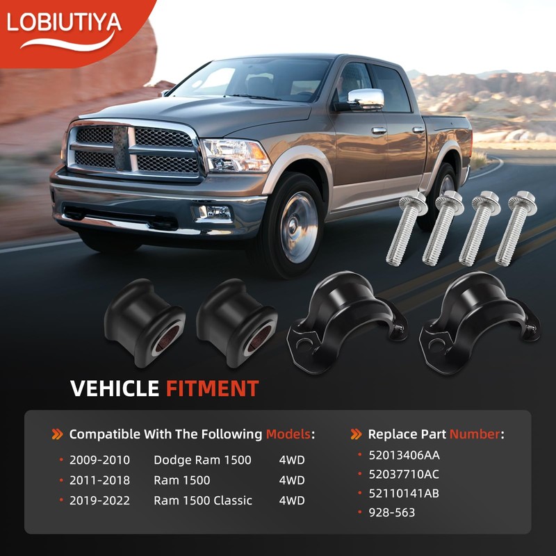 LOBIUTIYA 52110141AB 928-563 Front Stabilizer Sway Bar Brackets with Bushings