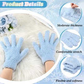 Foaincore 10 Pair Fuzzy Socks and Fuzzy Gloves Set Warm Plush Socks Soft Gloves Home Sleeping Socks Winter Slipper Socks