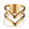 VNOX Stainless Steel Double Chevron Ring,Stackable Open Link Thumb Ring