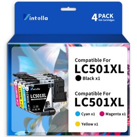 Vintella LC501XL Ink Cartridges High Yield Replacement for Brother LC501 LC501XL LC501 XL Compatible with Brother MFC-J1260DW MFC-J1360DW MFC-J1410DW (4-Pack)