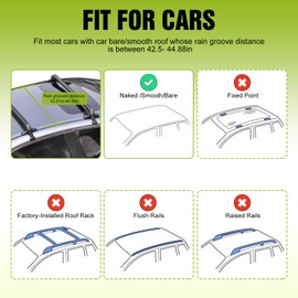 Wilytyres Universal Car Roof Rack, Heavy-Duty Aluminum Adjustable Roof Rack Cross Bars for Kayak, Bike, Luggage, Roof Rails with Theft Lock for Car, 42.91in-44.88in, 165lbs Load Capacity