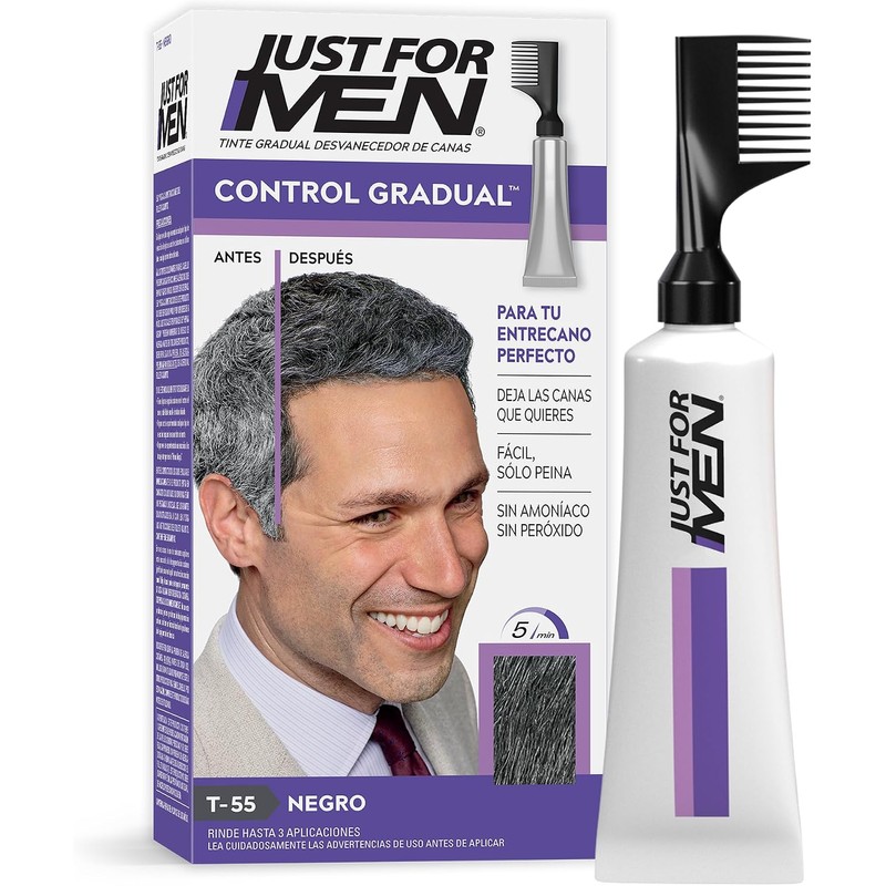 Just For Men Control Gradual Tinte para Canas, Castaño Oscuro
