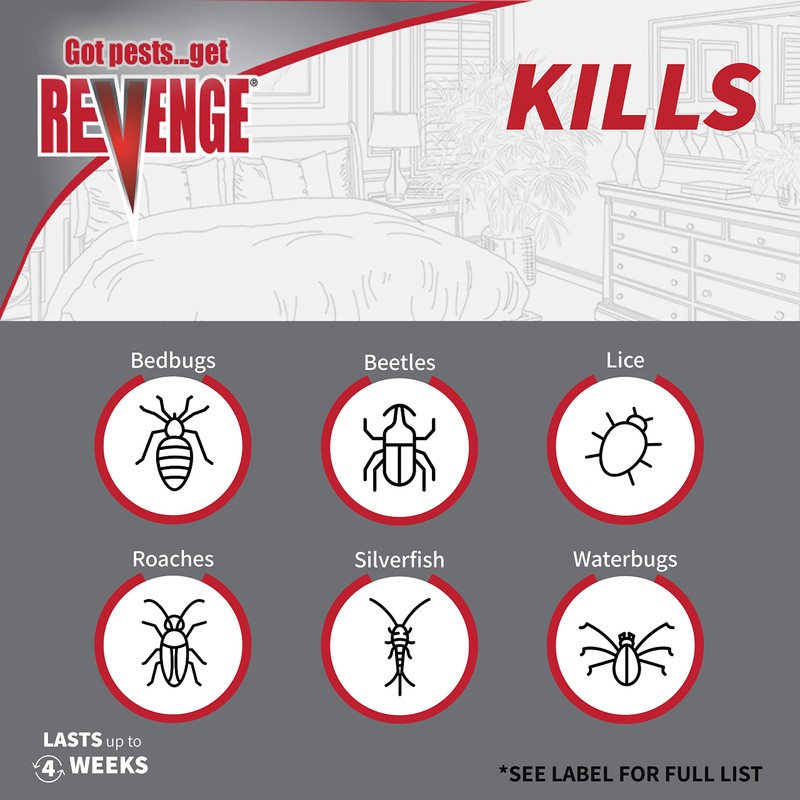 Revenge Bedbug Killer, 32 oz Ready-to-Use Spray, Long Lasting Odorless