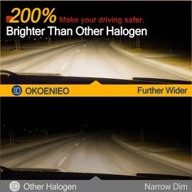 OKOENIEO 9003/H4 - foco halógena para faros delanteros, 12 V, 55 W, 4000 lúmenes, 3800 K, bombillas de cabeza H4 para coche, luz alta y baja, bombillas automotrices, paquete de 2
