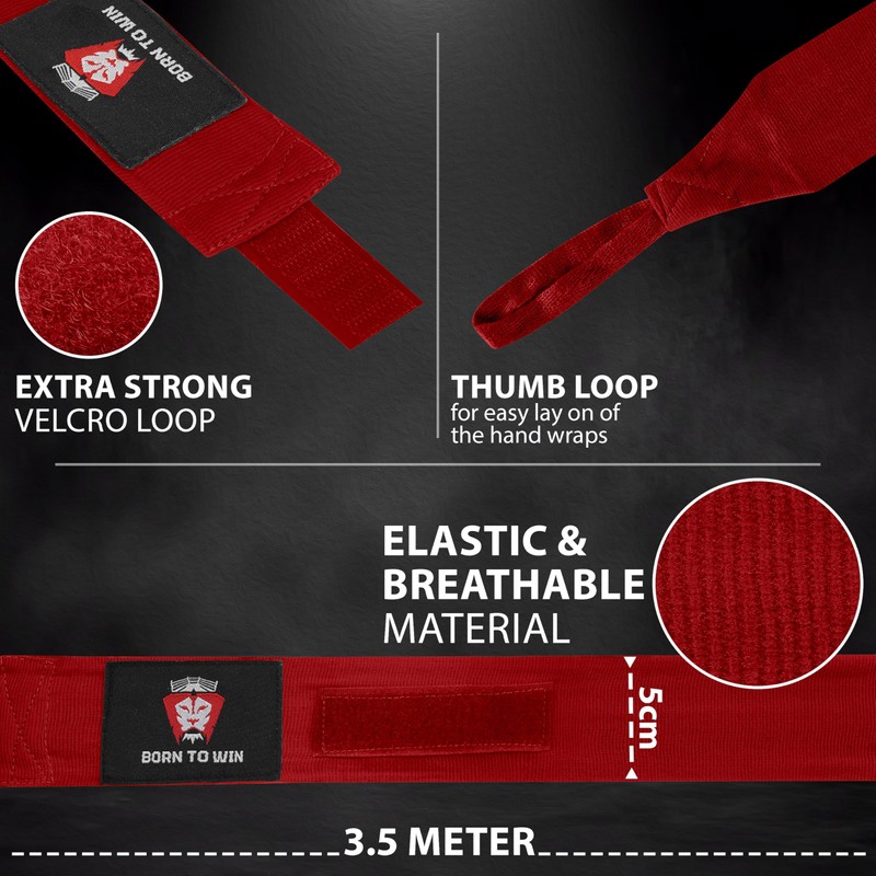 Born To Win Hand Wraps Boxing Inner Gloves With Wrist