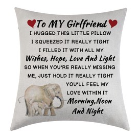 Tihnvk Girlfriend Cushion Cover Throw Pillow Cover Girlfriend Pillowcase Gifts From Boyfriend Hug Cushion Cover Gift Birthday Pillow Case Gifts For Anniversary Day
