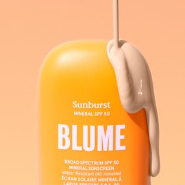 Blume Sunburst Broad Spectrum SPF 50 Mineral Sunscreen - Hydrating & Soothing Face Sunscreen with Zinc Oxide and Niacinamide - Tailored For Acne-Prone Skin - Vegan (1.7 Ounce)
