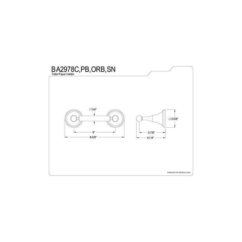 Kingston Brass BA2978C Governor Toilet Paper Holder, Polished Chrome