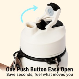 ChugJug Insulated Water Bottle 32 oz with Strap, Leak-Proof Stainless Steel Water Bottle with Flip Straw & Spout Lid, BPA-Free, Reusable Cute Metal Water Bottles for Women & Girls, Keeps Drinks Cold