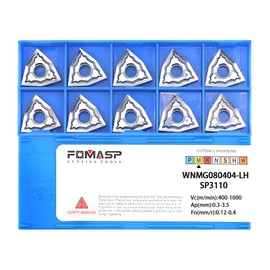 FomaSP Insertos de carburo para aluminio WNGG431 / WNMG080404 para herramientas de corte de torneado, 10 unidades