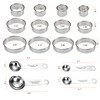 12Pcs 18/8 Stainless Steel Cookie Cutters Set with 4Pcs Measuring