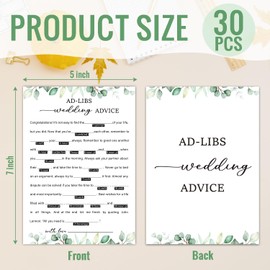 HQLOW Ad Libs Wedding Advice - Wedding Shower Games Bridal Shower Games 30 Guests for Engagement Wedding Party, Bridal Games for Showers (Eucalyptus Botanical Style) -0002