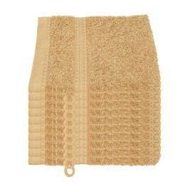 Julie Julsen Organic Wash Mitts Set of 10 15 x 21 Pastel Brown 100% Cotton Terry Cloth 550 g/m²