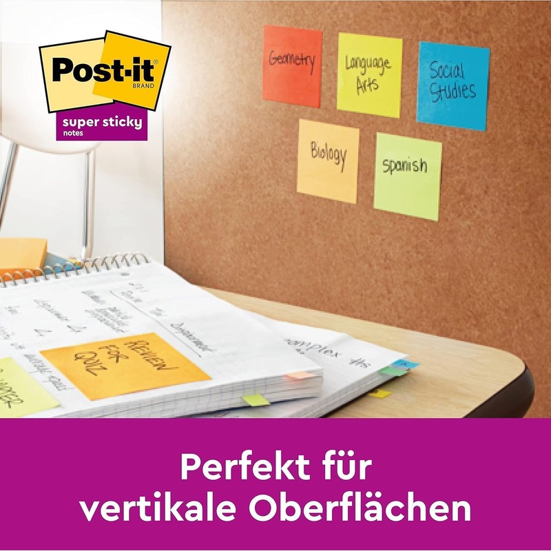 Post-it Super Sticky Notes Cube, Ultra Yellow, 270 Sheets, 76mm