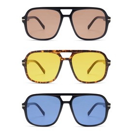 HERJOUR Retro Trendy Square Aviator Sunglasses Womens Mens 70s Classic Vintage Oversized Sun Glasses AR82173