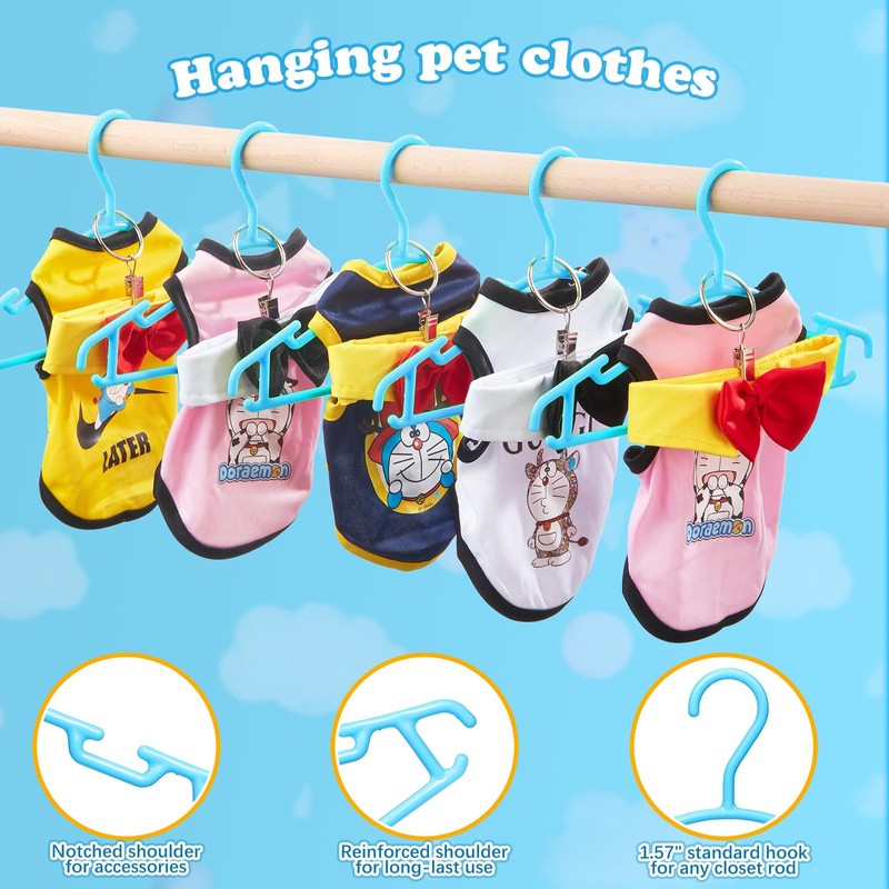 AMZXHCQ Baby Hangers with Metal Ring Clips, Children Plastic Hanger