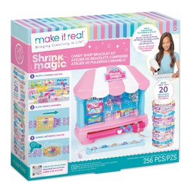 Make It Real - Kit de Pulsera Mágica Encogible - Tienda de Dulces - Kit de Joyería - 20 Pulseras Únicas - Para Niños - Incluye 20 Pulseras