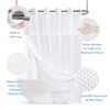 PILOTSHARK No Hook Waffle Weave Shower Curtain Set with Snap-in