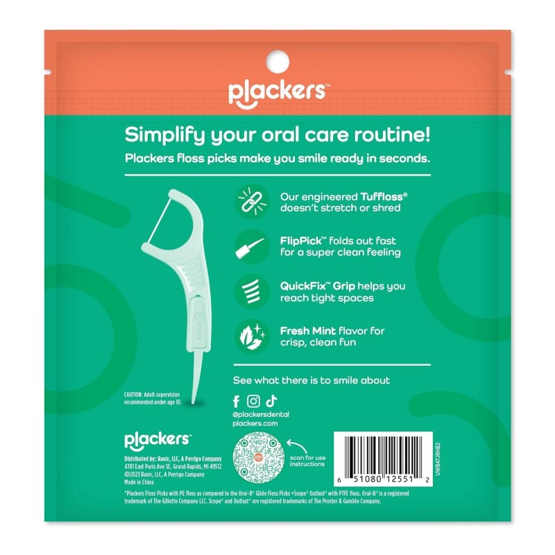 300 CT Plackers Micro Mint Dental Floss Tooth Picks Plastic