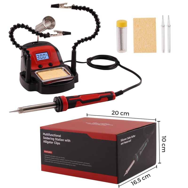 Noah Multifunctional Soldering Station with Alligator Clips,48W Display Soldering Iron