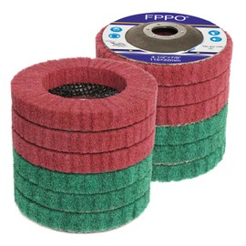 FPPO 12Pcs 4.5" x 7/8" Nylon Fiber Flap Disc Polishing Grinding Wheel,Scouring pad Buffing Wheel for Angle Grinder, Polishing Tools,Abrasive disks for Power-Operated Grinders