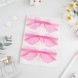 AFNWQI Heart Sunglasses, Heart Shaped Sunglasses, 3-Pack, Pink Heart Sunglasses, Heart Glasses, Pink Sunglasses for Women, Party Pink Heart Glasses