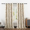VOGOL Blackout Curtains Magnolia Design Pattern, Living Room Dining Bedroom Classic Window Curtains, Room Darkening Thermal Insulated Drapes Grommet Top, 2 Panels 52" Wx96 L